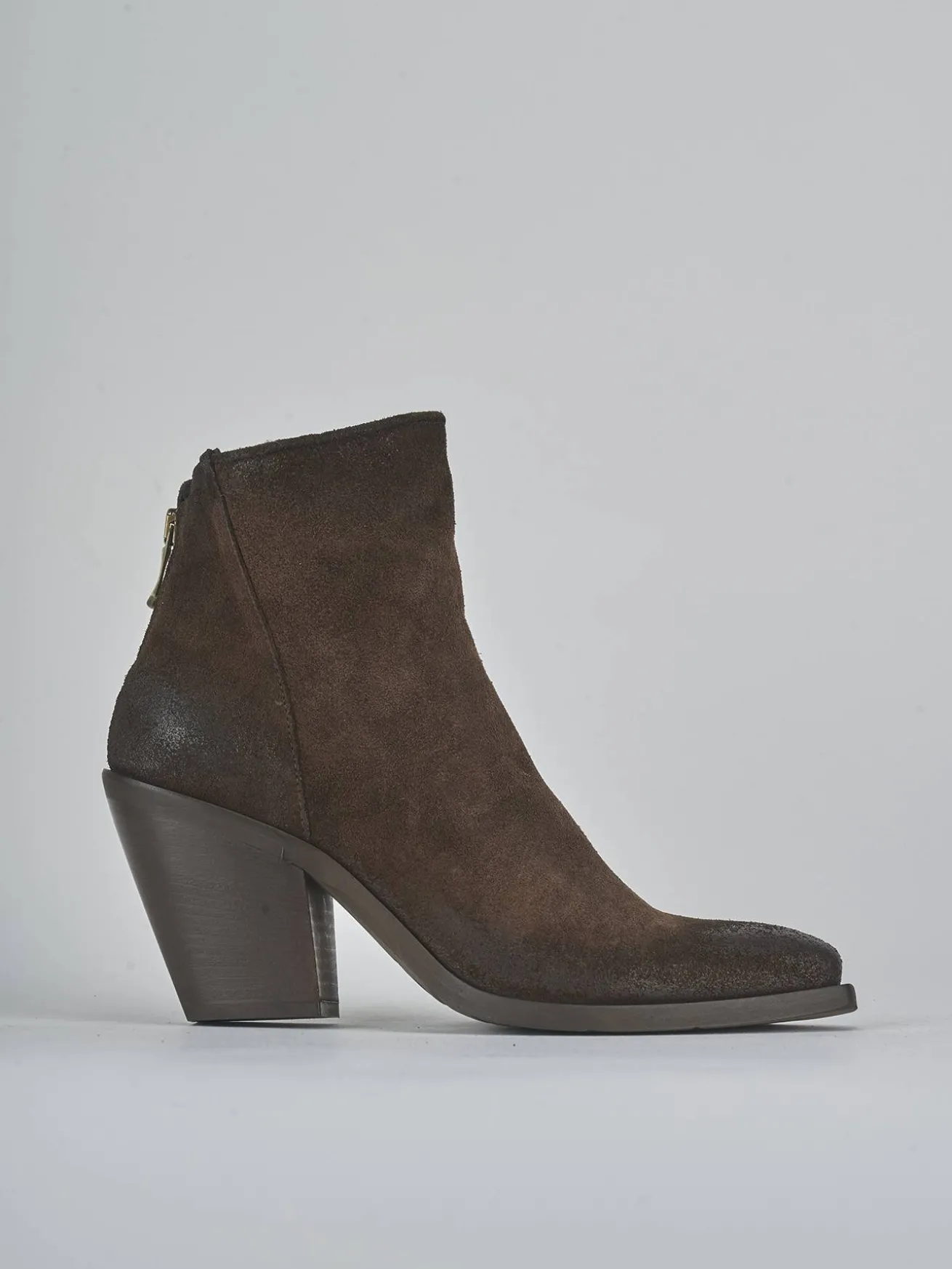 Stivaletti tacco 8cm camoscio testa