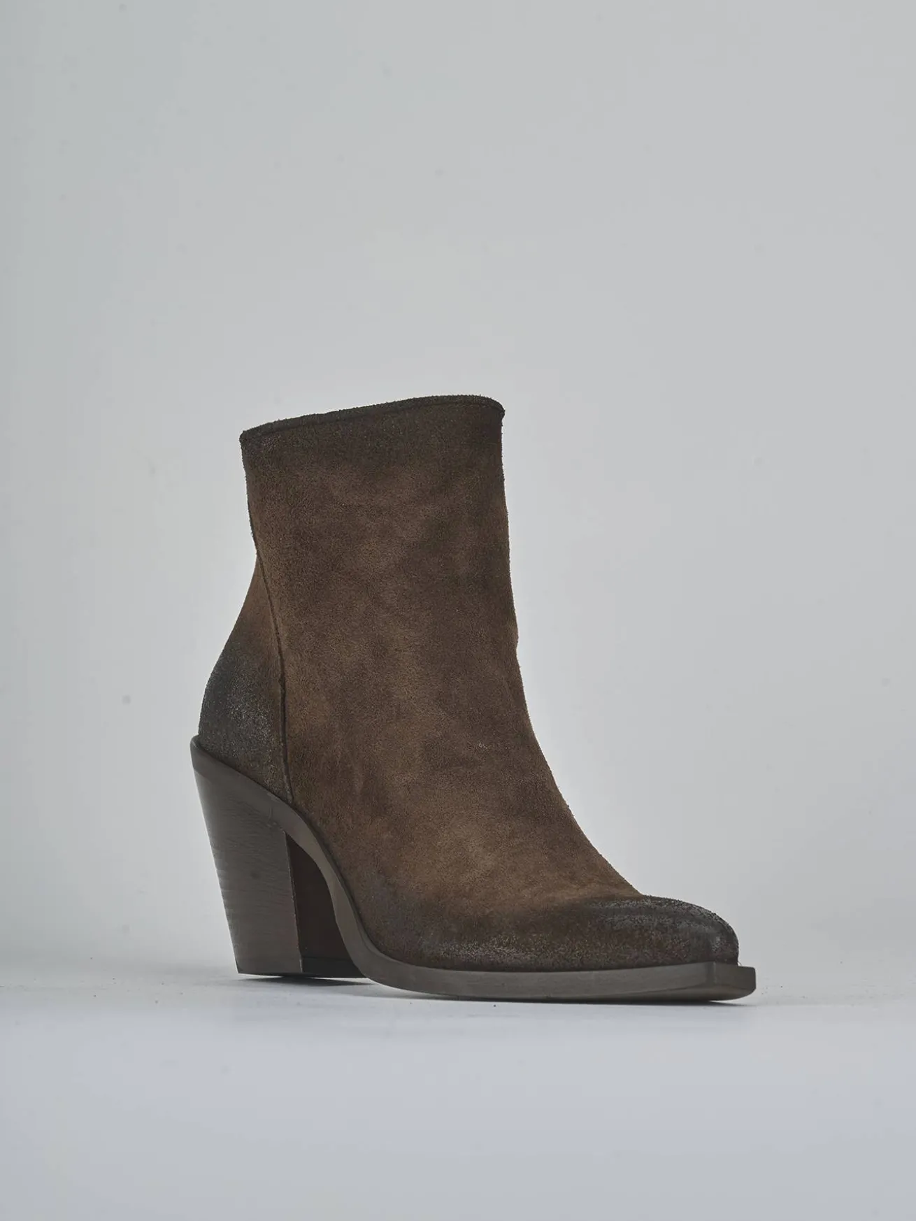 Stivaletti tacco 8cm camoscio testa