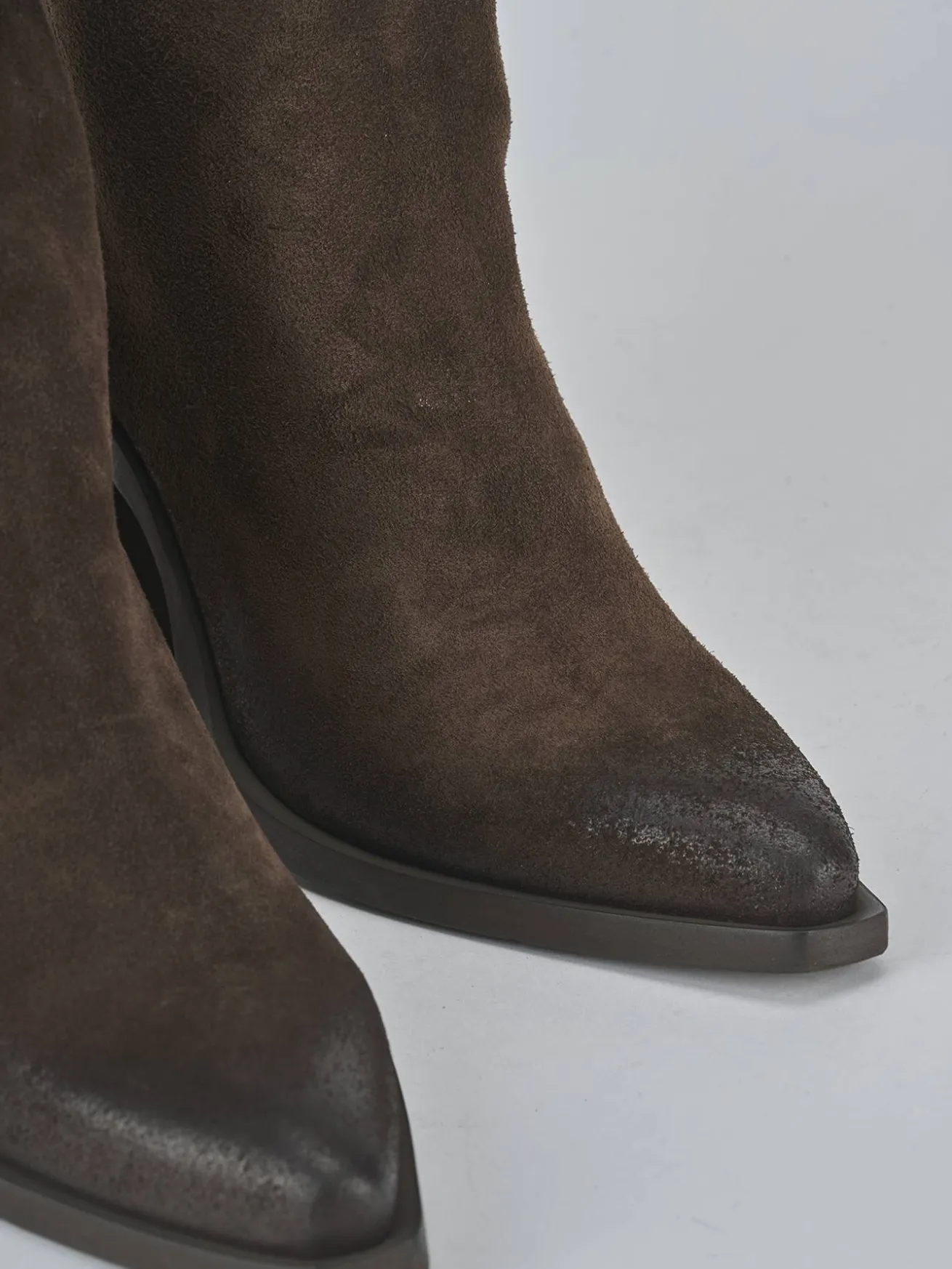 Stivaletti tacco 8cm camoscio testa