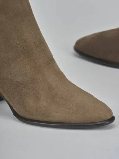 Stivaletti tacco 5cm camoscio beige