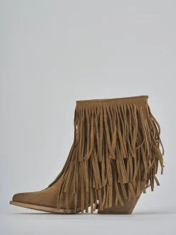 Stivaletti tacco 7cm camoscio marrone