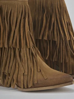 Stivaletti tacco 7cm camoscio marrone