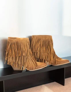 Stivaletti tacco 7cm camoscio marrone