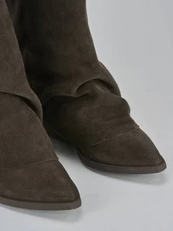 Stivaletti tacco 7cm camoscio testa