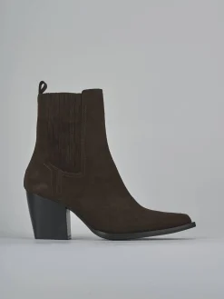 Stivaletti tacco 8cm camoscio testa