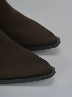 Stivaletti tacco 8cm camoscio testa