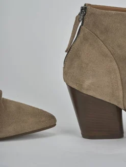 Stivaletti tacco 7cm camoscio beige