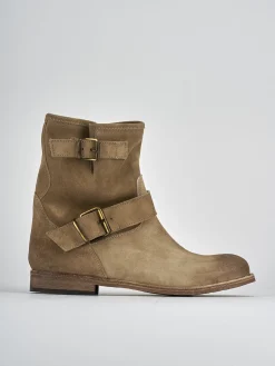 Stivaletti tacco 1cm camoscio beige