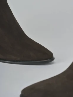 Stivaletti tacco 5cm camoscio testa