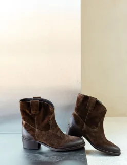 Stivaletti tacco 3cm camoscio testa