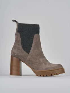 Stivaletti tacco 9cm camoscio grigio