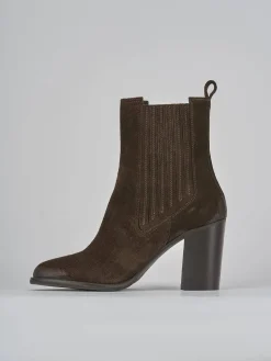 Stivaletti tacco 8cm camoscio testa