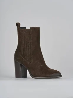 Stivaletti tacco 8cm camoscio testa