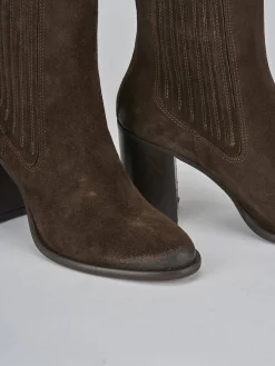 Stivaletti tacco 8cm camoscio testa