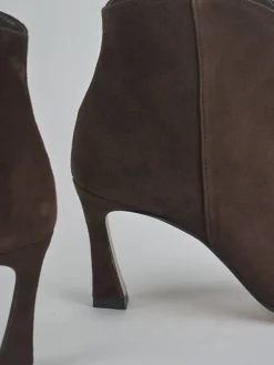 Stivaletti tacco 8cm camoscio testa