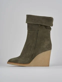 Stivaletti tacco 8cm camoscio verde