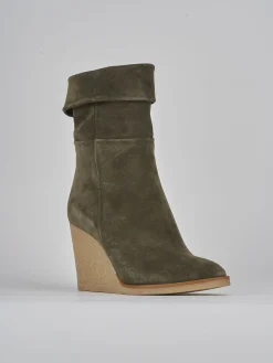 Stivaletti tacco 8cm camoscio verde