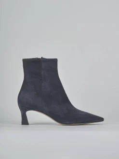 Stivaletti tacco 6cm camoscio blu