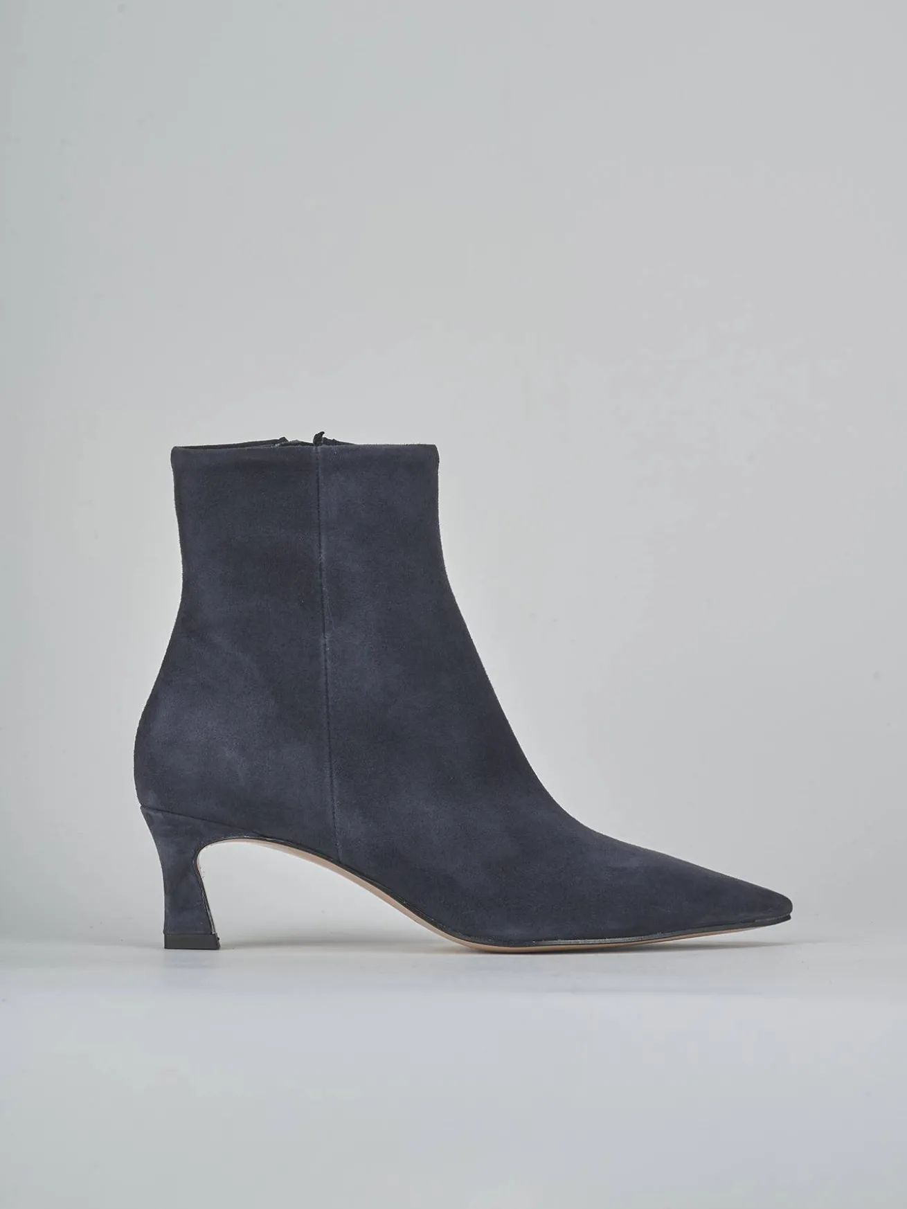 Stivaletti tacco 6cm camoscio blu