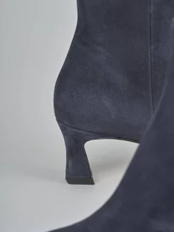 Stivaletti tacco 6cm camoscio blu