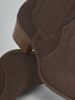 Stivaletti tacco 5cm camoscio testa