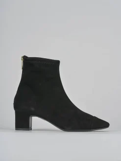 Stivaletti tacco 5cm camoscio nero