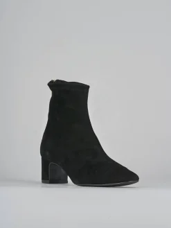 Stivaletti tacco 5cm camoscio nero