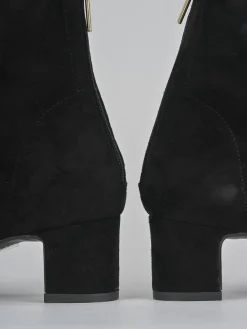 Stivaletti tacco 5cm camoscio nero