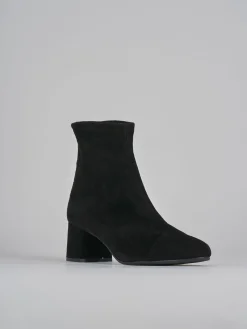 Stivaletti tacco 6cm camoscio nero