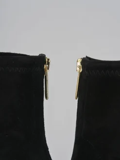 Stivaletti tacco 6cm camoscio nero