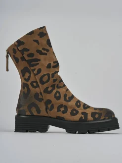 Stivaletti tacco 2cm camoscio multicolor