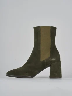 Stivaletti tacco 7cm camoscio verde