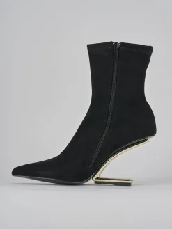 Stivaletti tacco 7cm camoscio nero