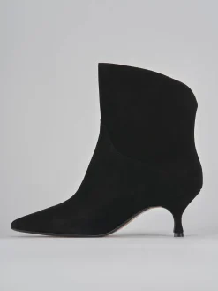 Stivaletti tacco 5cm camoscio nero