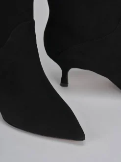 Stivaletti tacco 5cm camoscio nero