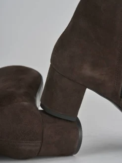 Stivaletti tacco 6cm camoscio testa