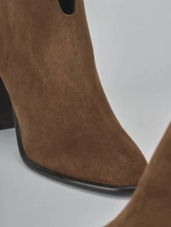 Stivaletti tacco 9cm camoscio testa