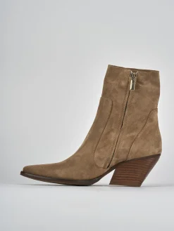 Stivaletti tacco 7cm camoscio marrone