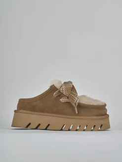 Stivaletti tacco 3cm camoscio marrone