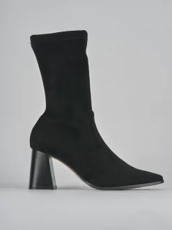 Stivaletti tacco 7cm camoscio nero