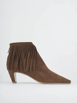 Stivaletti tacco 5cm camoscio marrone