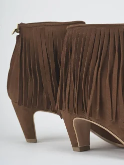 Stivaletti tacco 5cm camoscio marrone