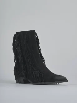 Stivaletti tacco 3cm camoscio nero