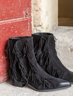 Stivaletti tacco 3cm camoscio nero