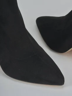 Stivaletti tacco 9cm camoscio sostenible nero