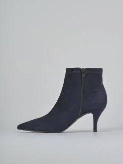 Stivaletti tacco 7cm camoscio blu