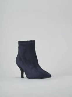 Stivaletti tacco 7cm camoscio blu