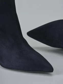 Stivaletti tacco 7cm camoscio blu