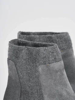 Stivaletti tacco 2cm camoscio grigio