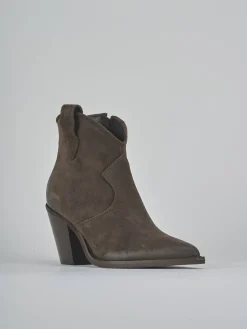 Stivaletti tacco 8cm camoscio testa